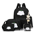 2022 Large Capacity Top Fashion Cute Cheap 5pcs Travel Canvas Backpack School Bag Set for Teenager Girls